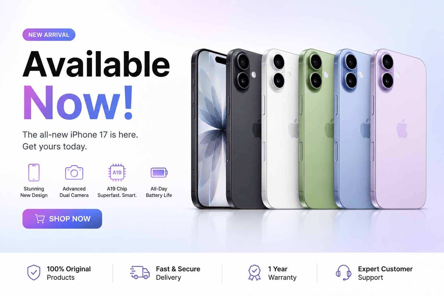 Available now iPhone smartphone promotion